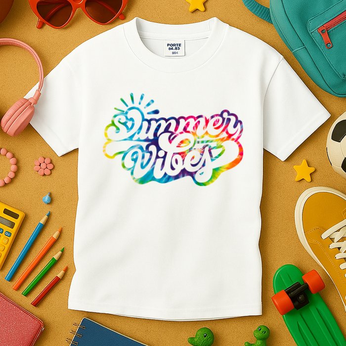 Summer Vibes Retro Colorful Trippy Style Kids T-Shirt