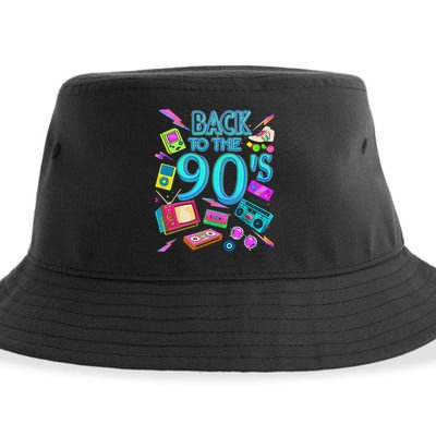 S Vintage Retro Back To 90's Design Sustainable Bucket Hat