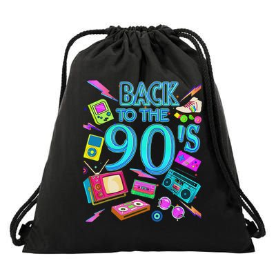 S Vintage Retro Back To 90's Design Drawstring Bag