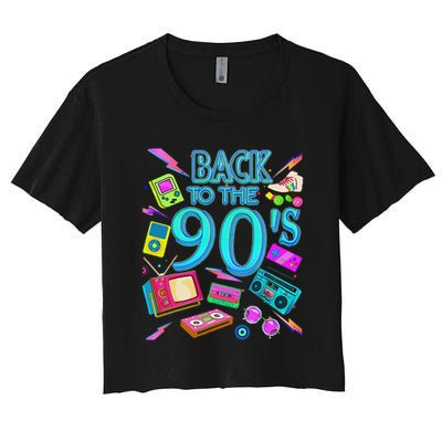 S Vintage Retro Back To 90's Design Crop Top