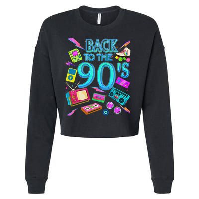 S Vintage Retro Back To 90's Design Cropped Pullover Crew