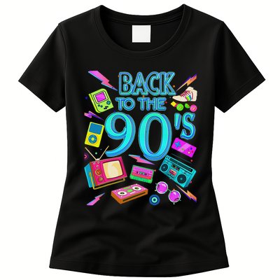 S Vintage Retro Back To 90's Design Womens T-Shirt