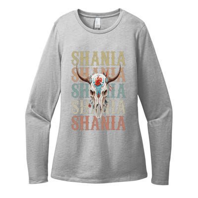 Shania Vintage Retro style name Womens CVC Long Sleeve Shirt