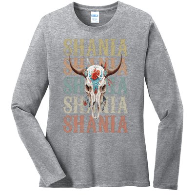 Shania Vintage Retro style name Ladies Long Sleeve Shirt