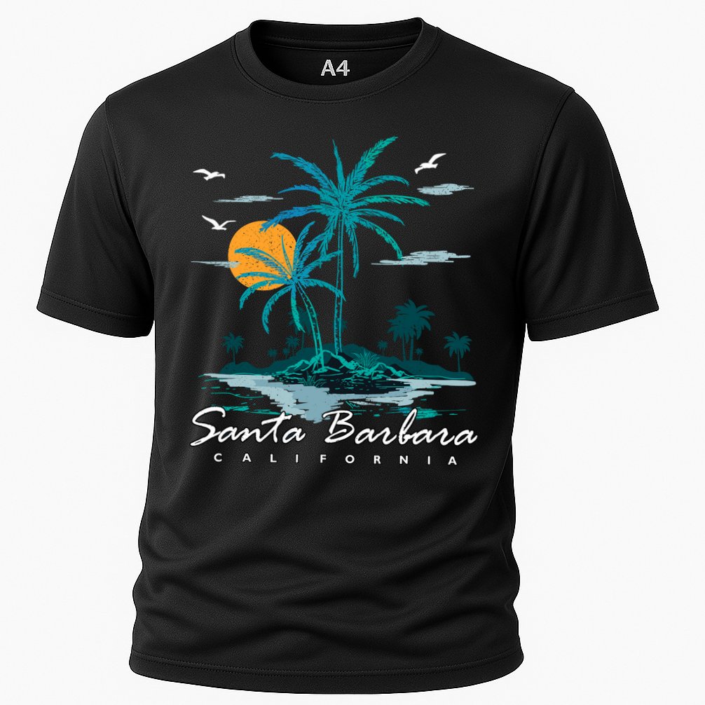 Summer Vacation Retro Sunset California Santa Barbara Performance Shirt