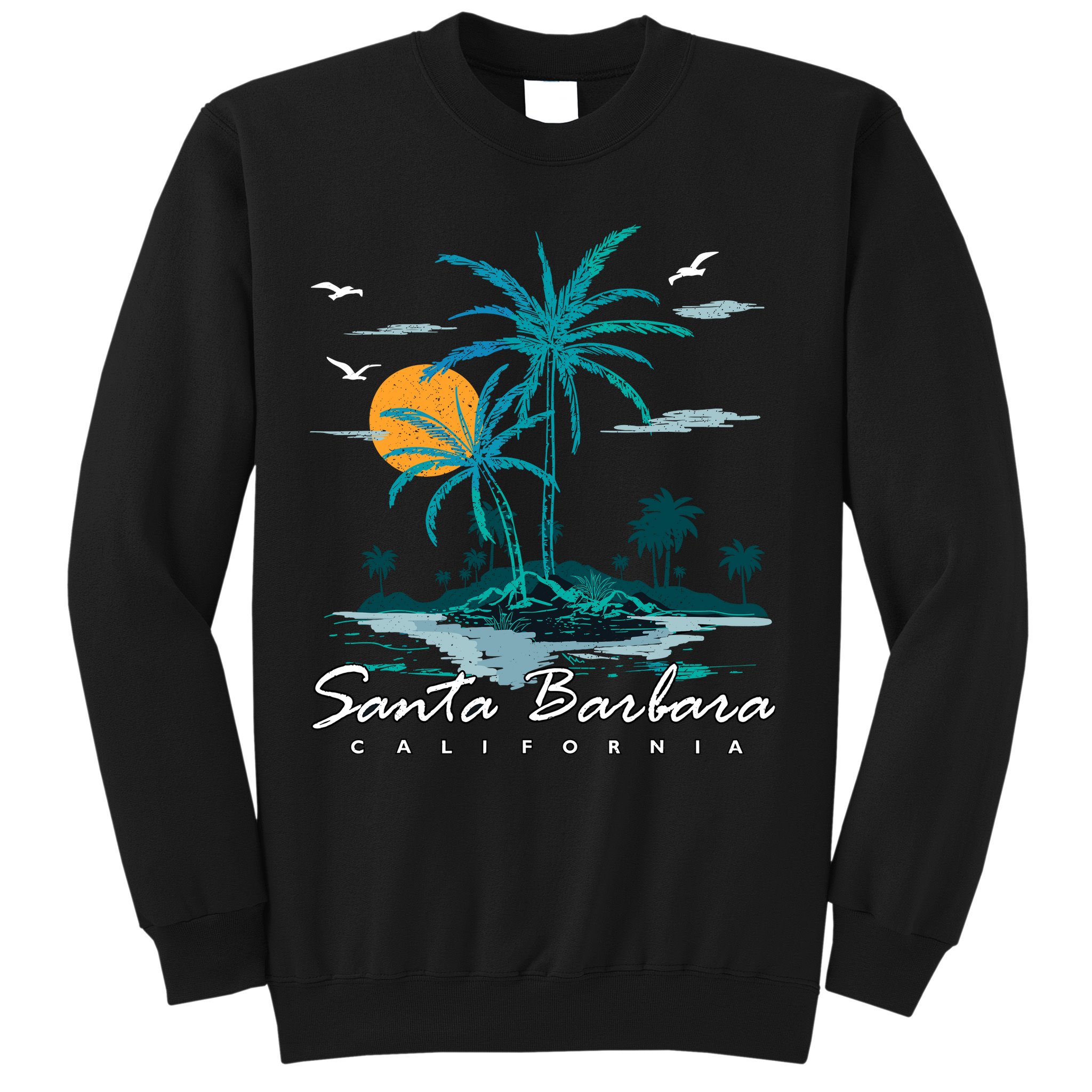 Summer Vacation Retro Sunset California Santa Barbara Sweatshirt
