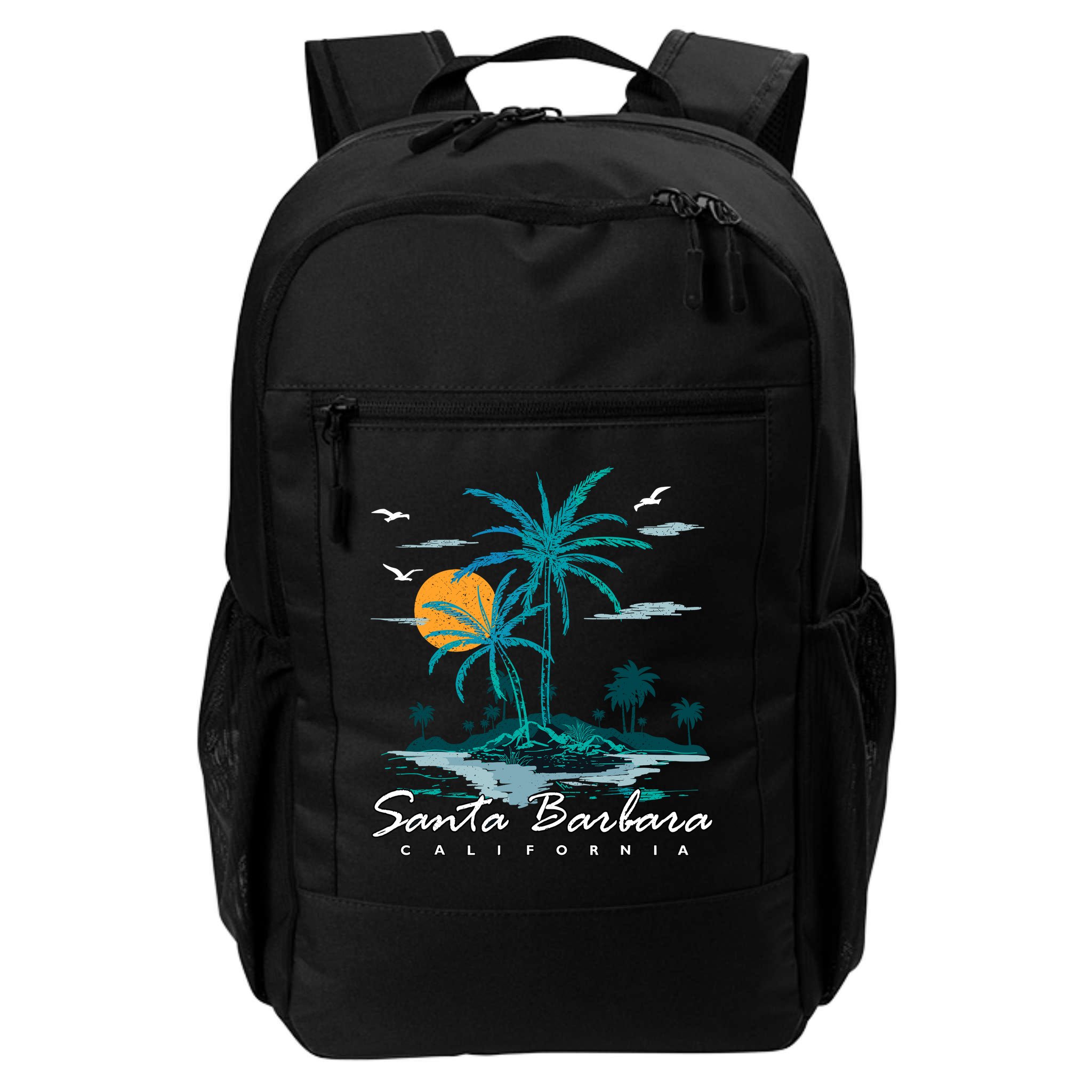Summer Vacation Retro Sunset California Santa Barbara Backpack