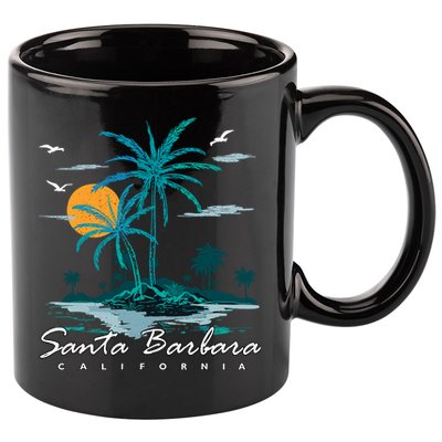 Summer Vacation Retro Sunset California Santa Barbara 11oz C Handle Ceramic Mug
