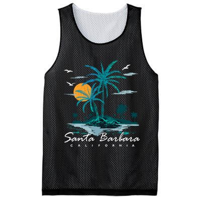 Summer Vacation Retro Sunset California Santa Barbara Mesh Reversible Basketball Jersey Tank