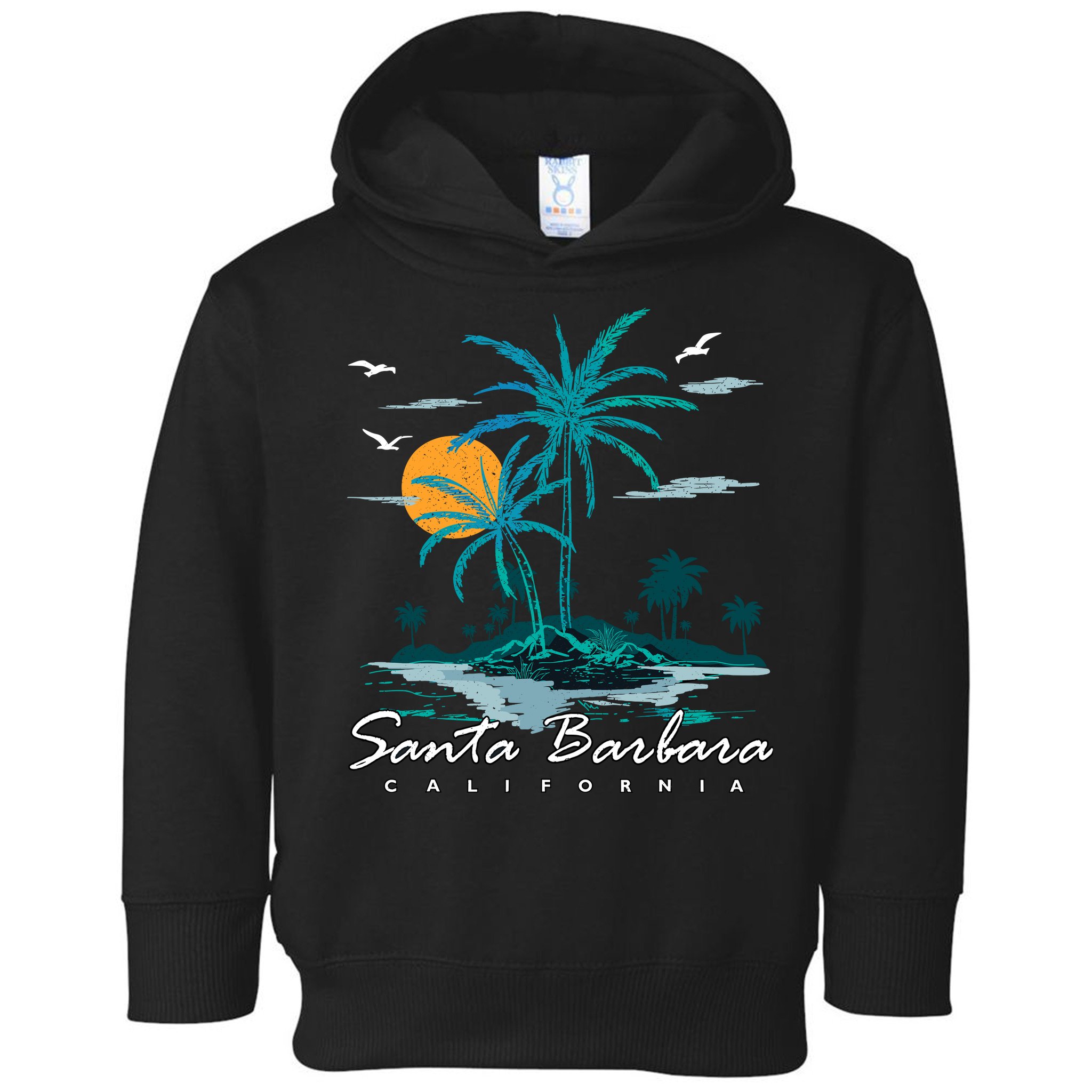 Summer Vacation Retro Sunset California Santa Barbara Toddler Hoodie