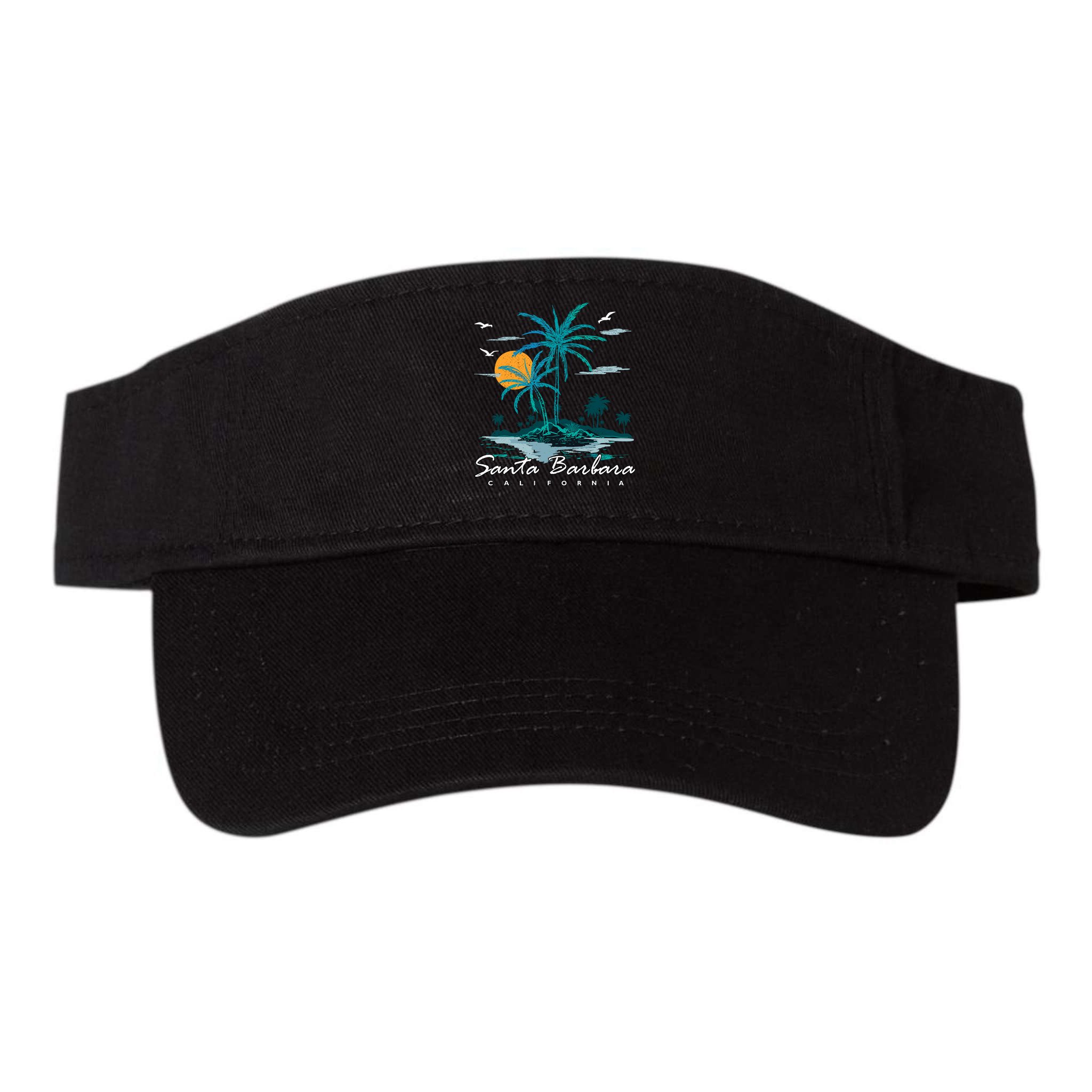 Summer Vacation Retro Sunset California Santa Barbara Visor
