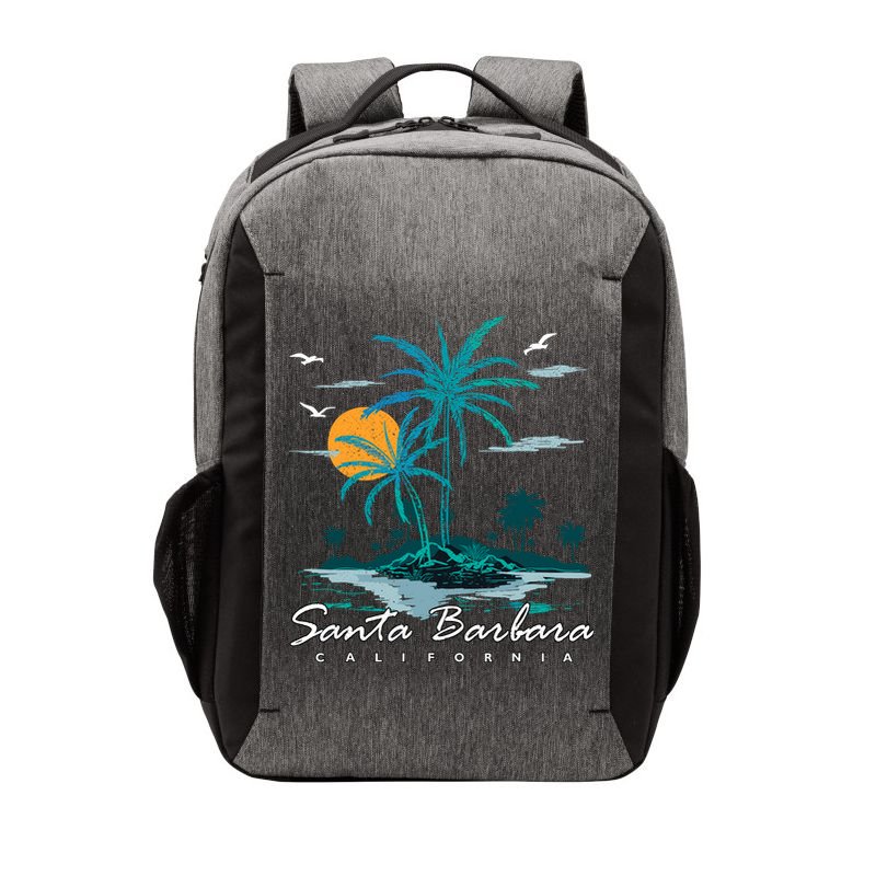 Summer Vacation Retro Sunset California Santa Barbara Vector Backpack