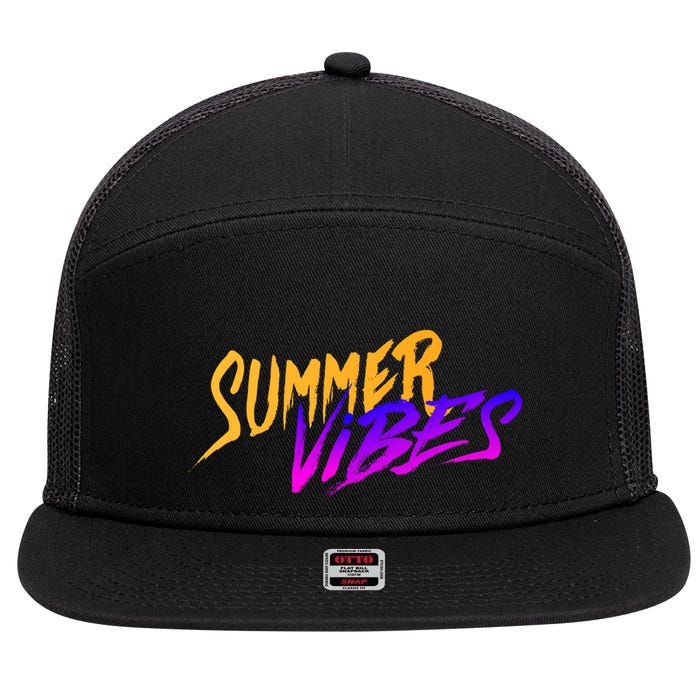 Summer Vibes Retro 7 Panel Mesh Trucker Snapback Hat