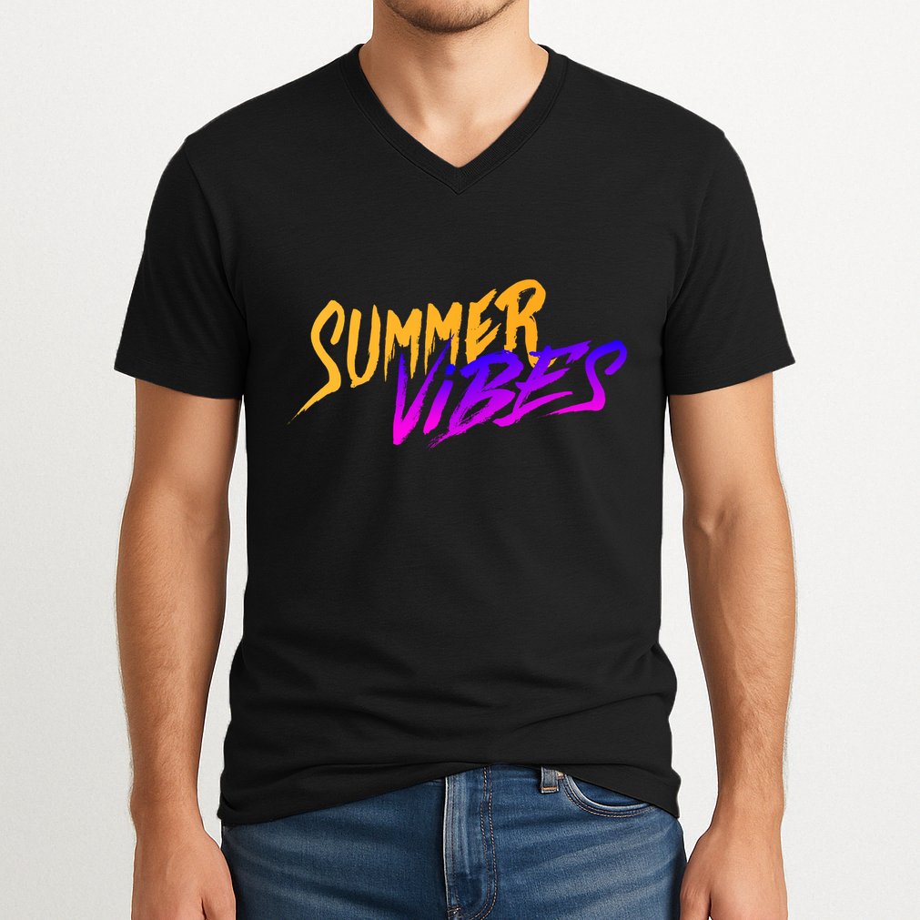 Summer Vibes Retro V-Neck T-Shirt