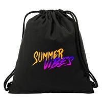 Summer Vibes Retro Drawstring Bag