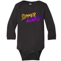 Summer Vibes Retro Baby Long Sleeve Bodysuit