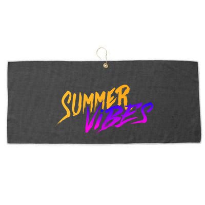Summer Vibes Retro Large Microfiber Waffle Golf Towel