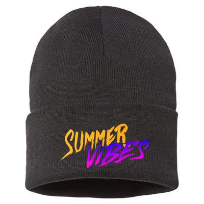 Summer Vibes Retro Sustainable Knit Beanie