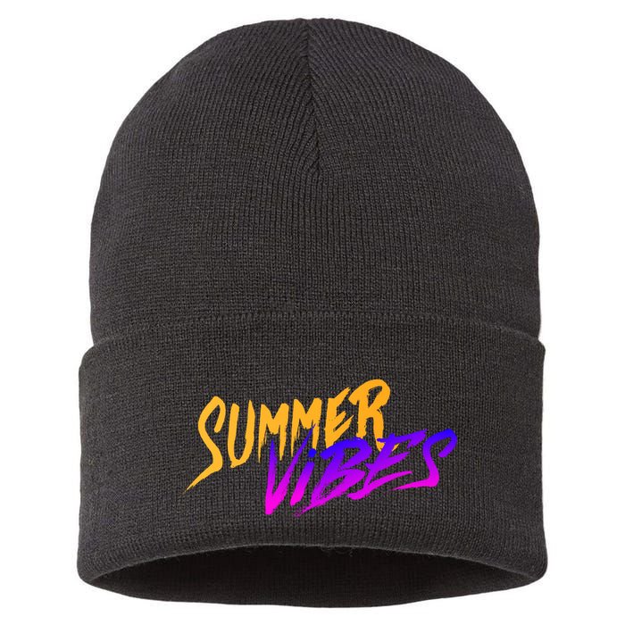 Summer Vibes Retro Sustainable Knit Beanie