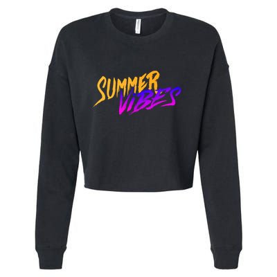 Summer Vibes Retro Cropped Pullover Crew