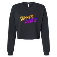 Summer Vibes Retro Cropped Pullover Crew