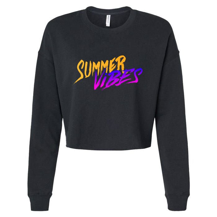 Summer Vibes Retro Cropped Pullover Crew