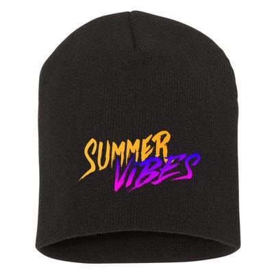 Summer Vibes Retro Short Acrylic Beanie