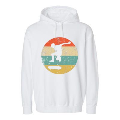 Skateboarding Vintage Retro Skateboarder Garment-Dyed Fleece Hoodie