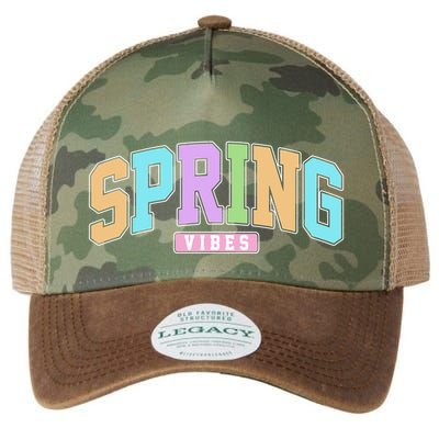 Spring Vibes Retro Varsity Legacy Tie Dye Trucker Hat