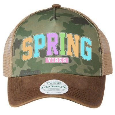 Spring Vibes Retro Varsity Legacy Tie Dye Trucker Hat