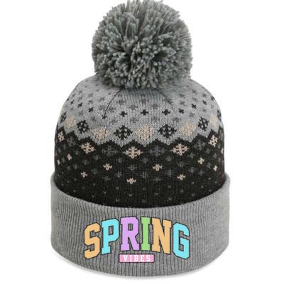 Spring Vibes Retro Varsity The Baniff Cuffed Pom Beanie