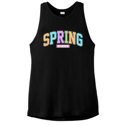 Spring Vibes Retro Varsity Ladies PosiCharge Tri-Blend Wicking Tank