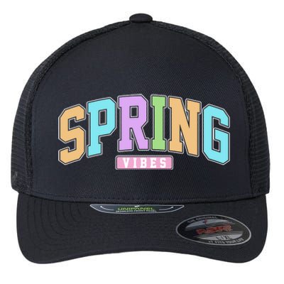 Spring Vibes Retro Varsity Flexfit Unipanel Trucker Cap