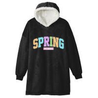 Spring Vibes Retro Varsity Hooded Wearable Blanket