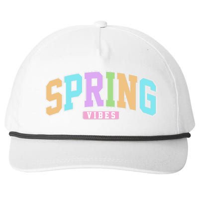 Spring Vibes Retro Varsity Snapback Five-Panel Rope Hat