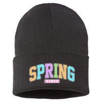 Spring Vibes Retro Varsity Sustainable Knit Beanie