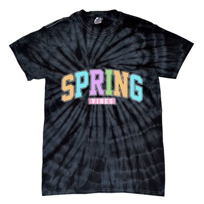 Spring Vibes Retro Varsity Tie-Dye T-Shirt