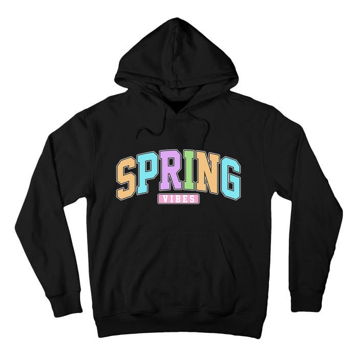 Spring Vibes Retro Varsity Tall Hoodie