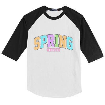 Spring Vibes Retro Varsity Kids Colorblock Raglan Jersey