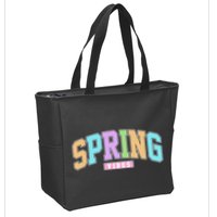 Spring Vibes Retro Varsity Zip Tote Bag