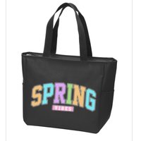 Spring Vibes Retro Varsity Zip Tote Bag