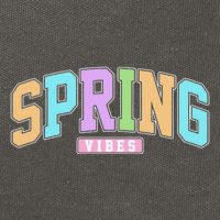 Spring Vibes Retro Varsity Cotton Canvas Backpack