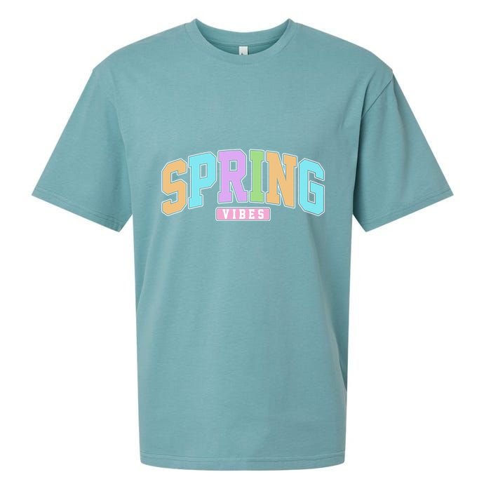 Spring Vibes Retro Varsity Sueded Cloud Jersey T-Shirt
