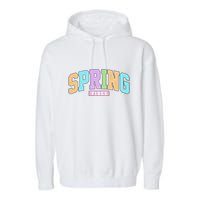 Spring Vibes Retro Varsity Garment-Dyed Fleece Hoodie
