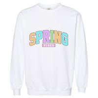 Spring Vibes Retro Varsity Garment-Dyed Sweatshirt