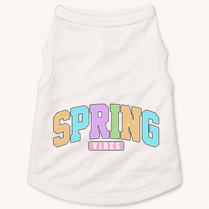 Spring Vibes Retro Varsity Doggie Tank