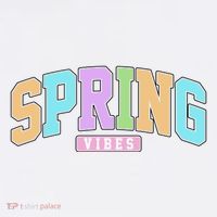 Spring Vibes Retro Varsity High Crown Mesh Back Trucker Hat
