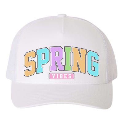 Spring Vibes Retro Varsity Yupoong Adult 5-Panel Trucker Hat