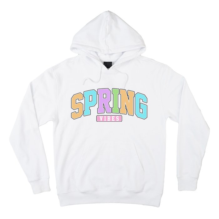 Spring Vibes Retro Varsity Hoodie