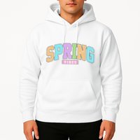 Spring Vibes Retro Varsity Hoodie
